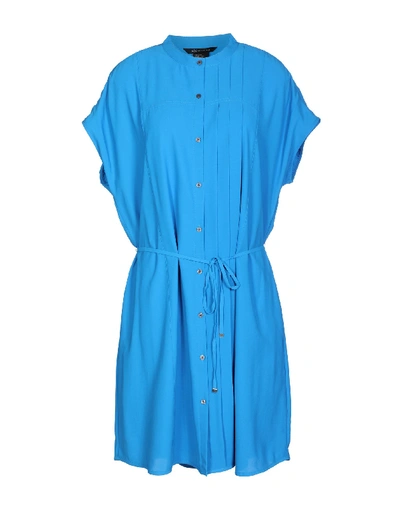 Armani Exchange Short Dress In Turquoise