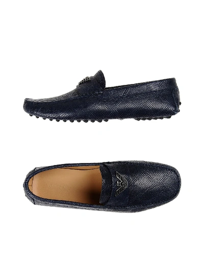 Emporio Armani Loafers In Dark Blue