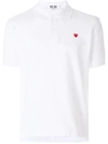 Comme Des Garçons Play Heart Polo Shirt In White