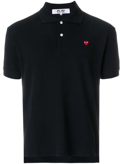 Comme Des Garçons Play Comme Des Garcons Play Heart Polo Shirt In Black