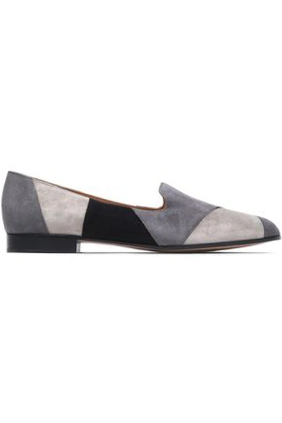 Gianvito Rossi Woman Patchwork Suede Slippers Grey