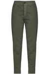 JAMES PERSE WOMAN CRINKLED STRETCH-COTTON TAPERED PANTS ARMY GREEN,US 14693524283111623