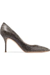 CASADEI WOMAN SNAKE-EFFECT LEATHER PUMPS DARK GRAY,US 14693524283056211