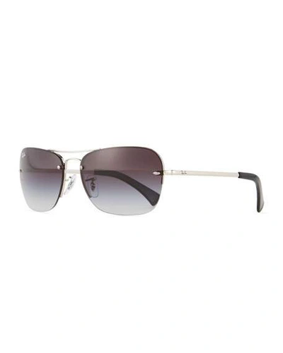 Ray Ban Metal Aviator Sunglasses In Black