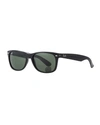Ray Ban New Wayfarer Bicolor Sunglasses Blue Frame Green Lenses 55-18 In Green