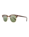 Ray Ban Clubmaster Tortoiseshell Acetate And Gold-tone Sunglasses In Red Pattern