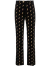 CHLOÉ VELVET TROUSERS WITH HORSE EMBROIDERY,CHC18UPA0548212572429