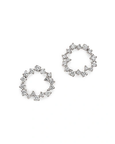 Adina Reyter 14k Yellow Gold Scattered Diamond Circle Earrings In White/gold