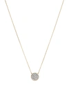 ADINA REYTER 14K YELLOW GOLD PAVE DIAMOND DISC NECKLACE, 15,N885LSPD-Y14