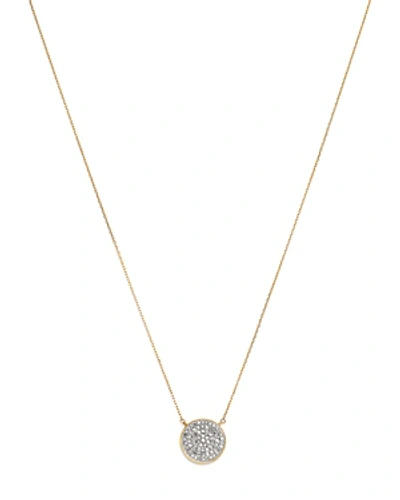 Adina Reyter 14k Yellow Gold Pave Diamond Disc Necklace, 15 In White/gold