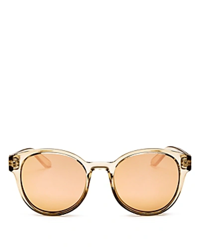 Le Specs Women's Paramount Mirrored Round Sunglasses, 53mm In Tan/brass