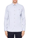 Ted Baker Stapal Textured Regular Fit Button-down Shirt In Blue