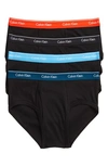 Calvin Klein 4-pack Cotton Briefs In Black W/ Orange/ Blue/ Black