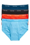 Calvin Klein 4-pack Cotton Briefs In Orange/ Blue Multi/ Black