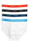 Calvin Klein 4-pack Cotton Briefs In White/ W/ Orange/ Blue/ Black