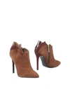 POLLINI POLLINI WOMAN ANKLE BOOTS BROWN SIZE 10 SOFT LEATHER,11446843RQ 11