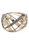 ALEXIS BITTAR CRYSTAL ENCRUSTED PLAID BRACELET,AB81B008