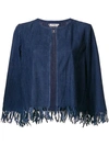 DESA COLLECTION fringed basket weave jacket,K1111612848750