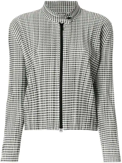 Issey Miyake Pleats Please By  Checked Plissé Jacket - Grey