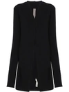 RICK OWENS COLLARLESS KNITTED JACKET,RO18S8650CHC12578545