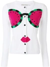 ALICE AND OLIVIA WATERMELON FACE EMBROIDERED CARDIGAN,CC802S5070712809354