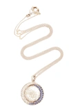 RENEE LEWIS SHAKE 18K GOLD DIAMOND AND SAPPHIRE NECKLACE,12932.0