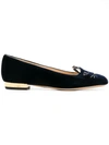 CHARLOTTE OLYMPIA Kitty velvet flats,KITTYFLATSEC18113912811417