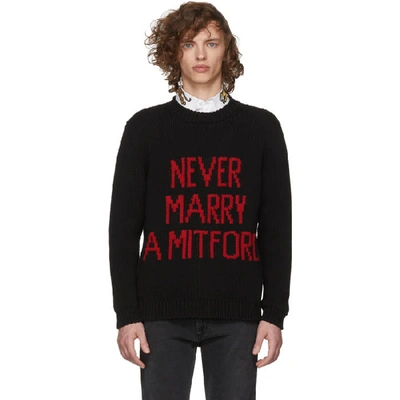 Gucci Never Marry A Mitford Cotton Jumper In Black