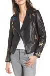 Ted Baker Highgrove Leather Biker Jacket In Black