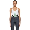 BOTTEGA VENETA GREEN & WHITE KNIT BODYSUIT,509182 VEOG0