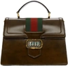 Gucci Linea Medium Top-handle Bag With Snake-frame Buckle In 2074 Brown