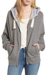 SPLENDID RUCHED SLEEVE HOODIE,ST12000G