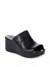 KARL LAGERFELD LEATHER WEDGE SANDALS,0400094687404