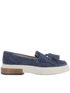 TOD'S BLUE SUEDE LOAFERS,10562510