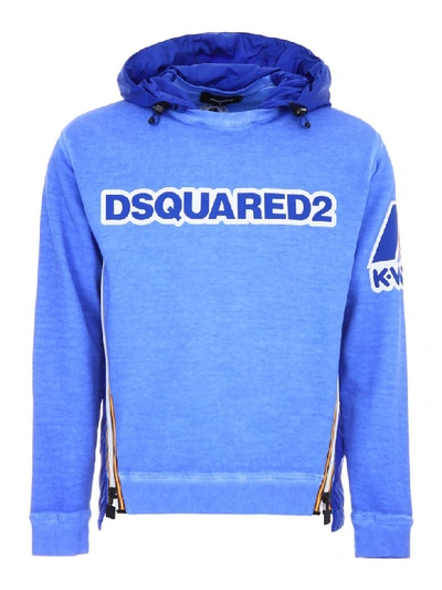 Dsquared2 K-way Hoodie In Light Blue