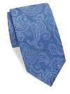 CHARVET Large Paisley Silk & Linen Tie