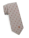 VERSACE Houndstooth and Polka Dots Silk Tie,0400097763401