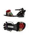 Dolce & Gabbana Toddler Girl Sandals Black Size 10c Lambskin In Black