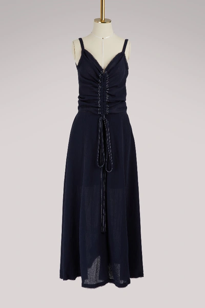 Nina Ricci Light Cotton Dress In Navy