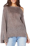 MICHAEL STARS CUTOUT SHOULDER TUNIC SWEATER,SL276