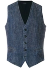 TAGLIATORE denim-style waistcoat,BRIANFLB2UEL00812852235