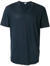 JAMES PERSE JAMES PERSE V-NECK T-SHIRT - BLUE,MKJ336112847056