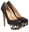 CHARLOTTE OLYMPIA DOLLY EMBELLISHED SATIN PUMPS,P00310747