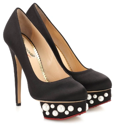 Charlotte Olympia Dolly Pearl Signature Island Platform Pumps In Black