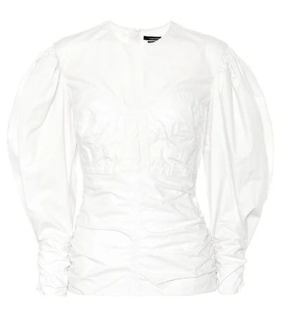 Isabel Marant Maya Puffed Sleeve Shirt In White