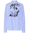PRADA 条纹棉质衬衫,P00309686-2