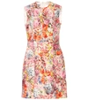 VALENTINO FLORAL-PRINTED SILK-BLEND DRESS,P00320594