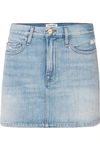 FRAME LE MINI DISTRESSED DENIM SKIRT