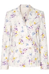 MAX MARA DOUBLE-BREASTED FLORAL-PRINT LINEN BLAZER