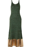 JW ANDERSON METALLIC-PANELED KNITTED MAXI DRESS